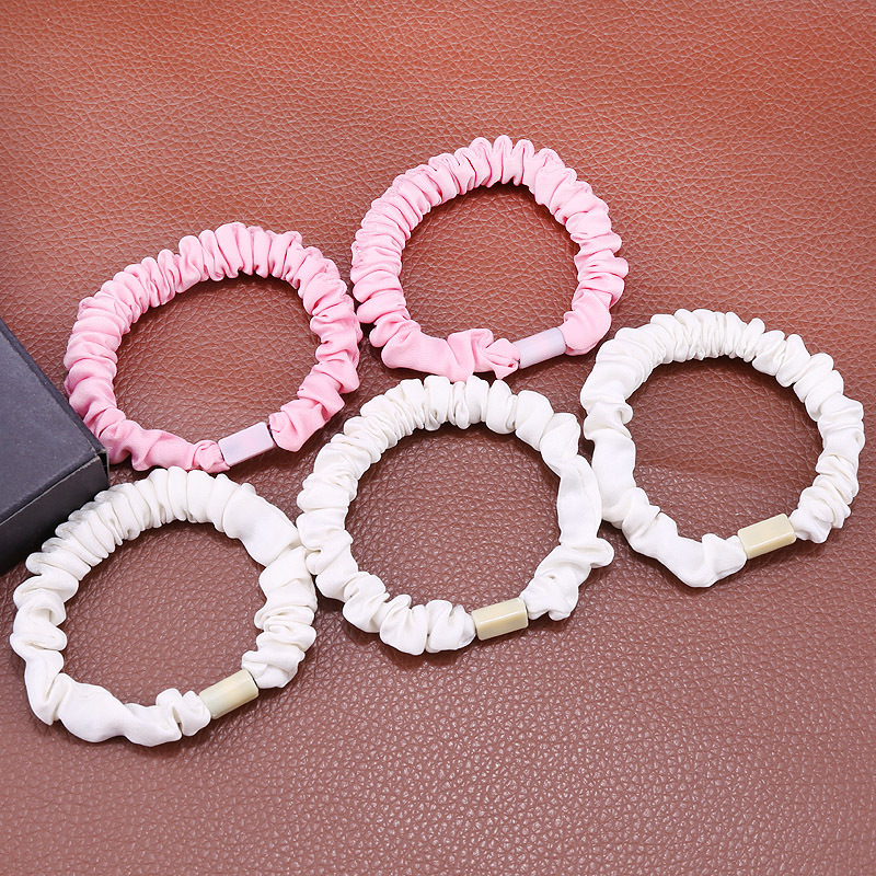 Korean-style chiffon small intestine hair tie, hair tie, pleated hair tie, leather band hair tie, simple and highly elastic hair accessory pic 8