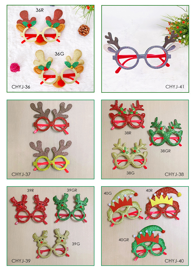 跨境新款圣诞装饰眼镜成人儿童圣诞礼物节日用品圣诞派对眼镜框详情19