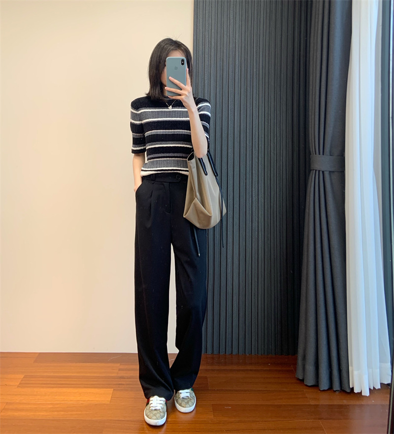 The self-retained w beauty Hidden meat creates a super model leg shape with a high waistline design, versatile and slimming suit pants and casual pants pic 25