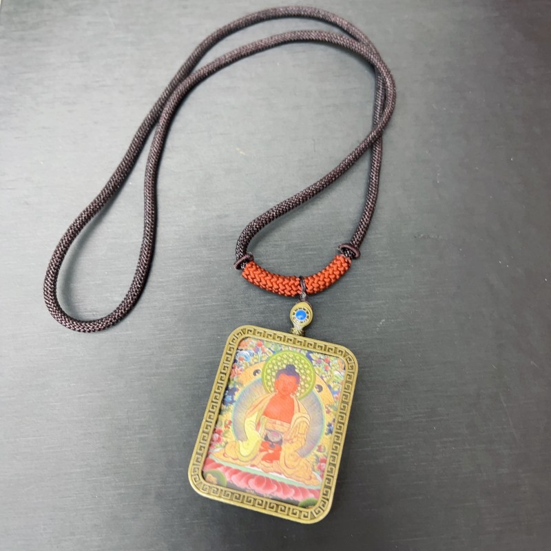 双面布艺唐卡十二生肖守护神本命佛仿古色吊坠属兔文殊男女项链详情4