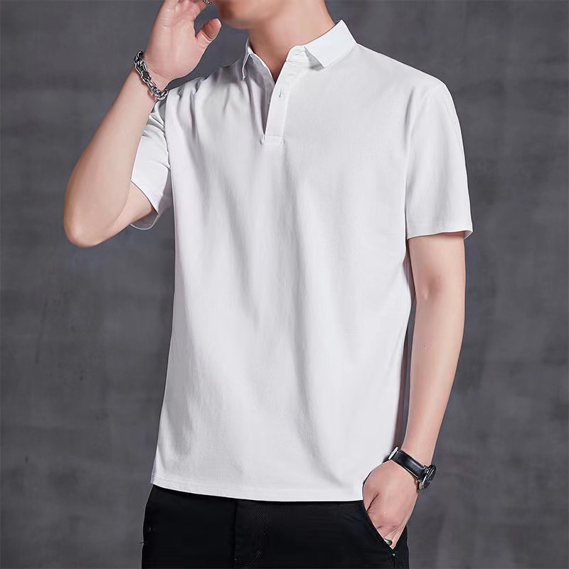New summer round-neck plus-size American retro ice silk cotton half-sleeved T-shirt for men pic 5