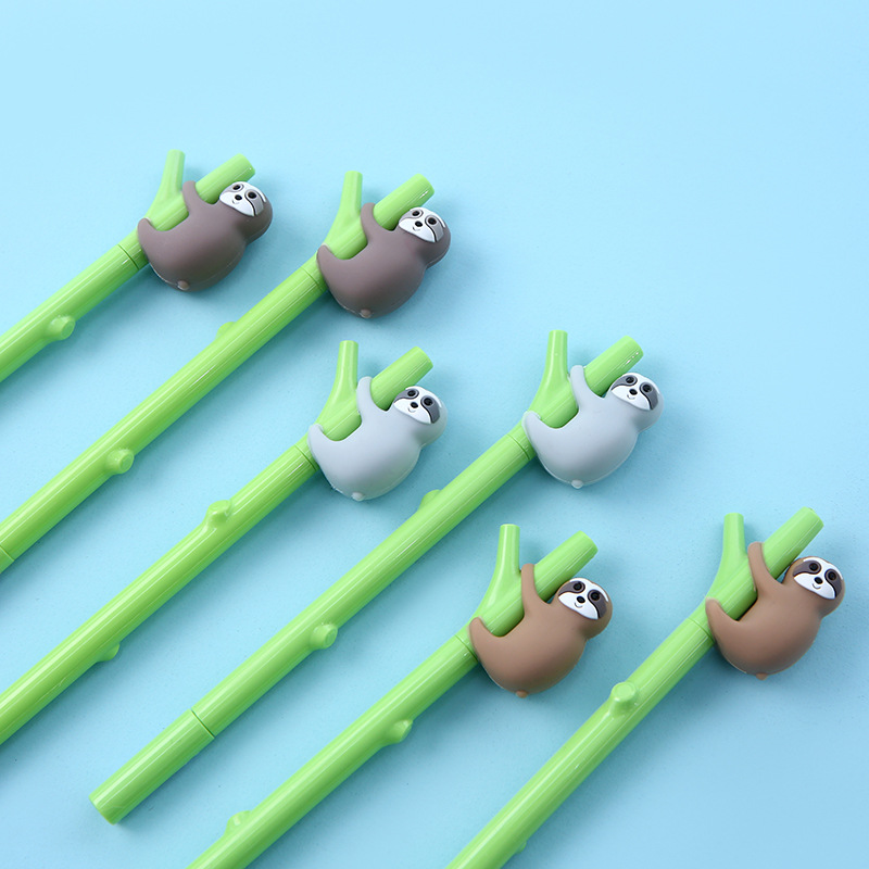 Wholesale of sloth silicone gel pens from the manufacturer, Zhongfan Creative, fresh and cute black gel pens, cute cartoon signature pens pic 23