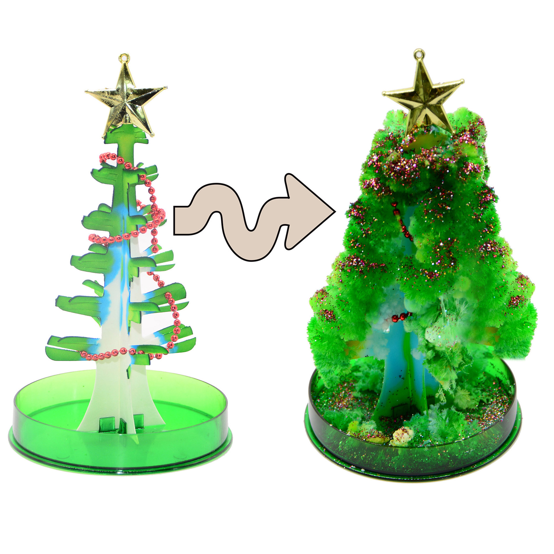 Douyin Internet celebrity best-selling paper tree blooming magic Christmas tree blooming when exposed to water paper toys wholesale cross-border pic 1