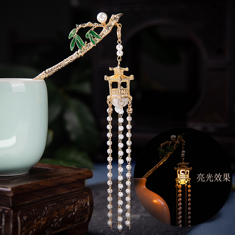 复古流苏宫灯发簪感发光簪子女古风头饰汉服发饰新鲜出炉百搭簪子详情17