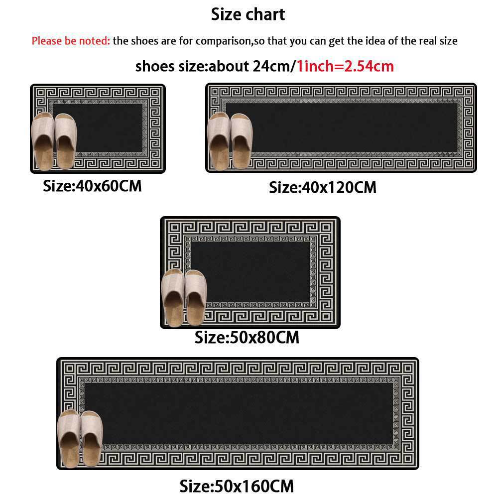 French light luxury leather washable carpet, cut-out for home use, kitchen dirt-resistant floor mat, sketch printed pvc floor mat pic 17