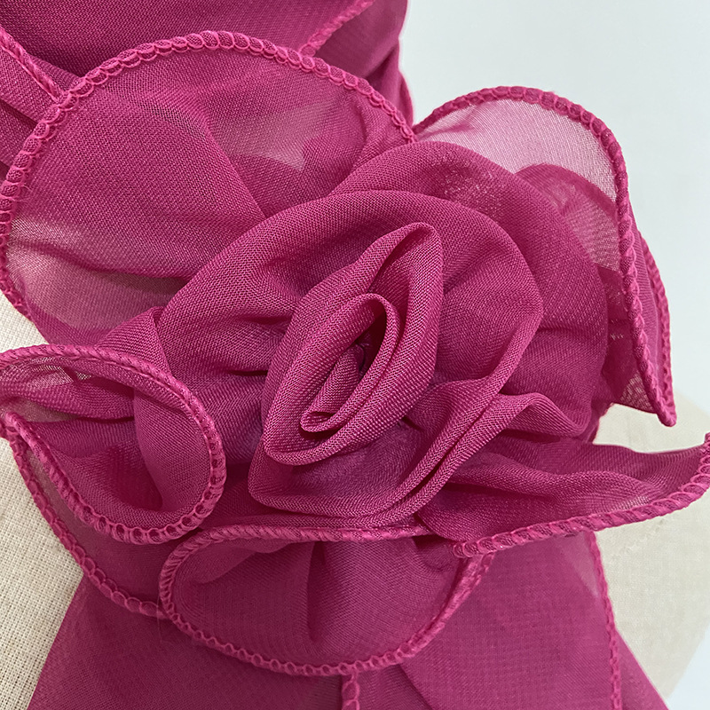 Spring and summer new long rose silk scarf for women square dance aunts, solid color decorative scarf, Douyin Kuaishou supply pic 5