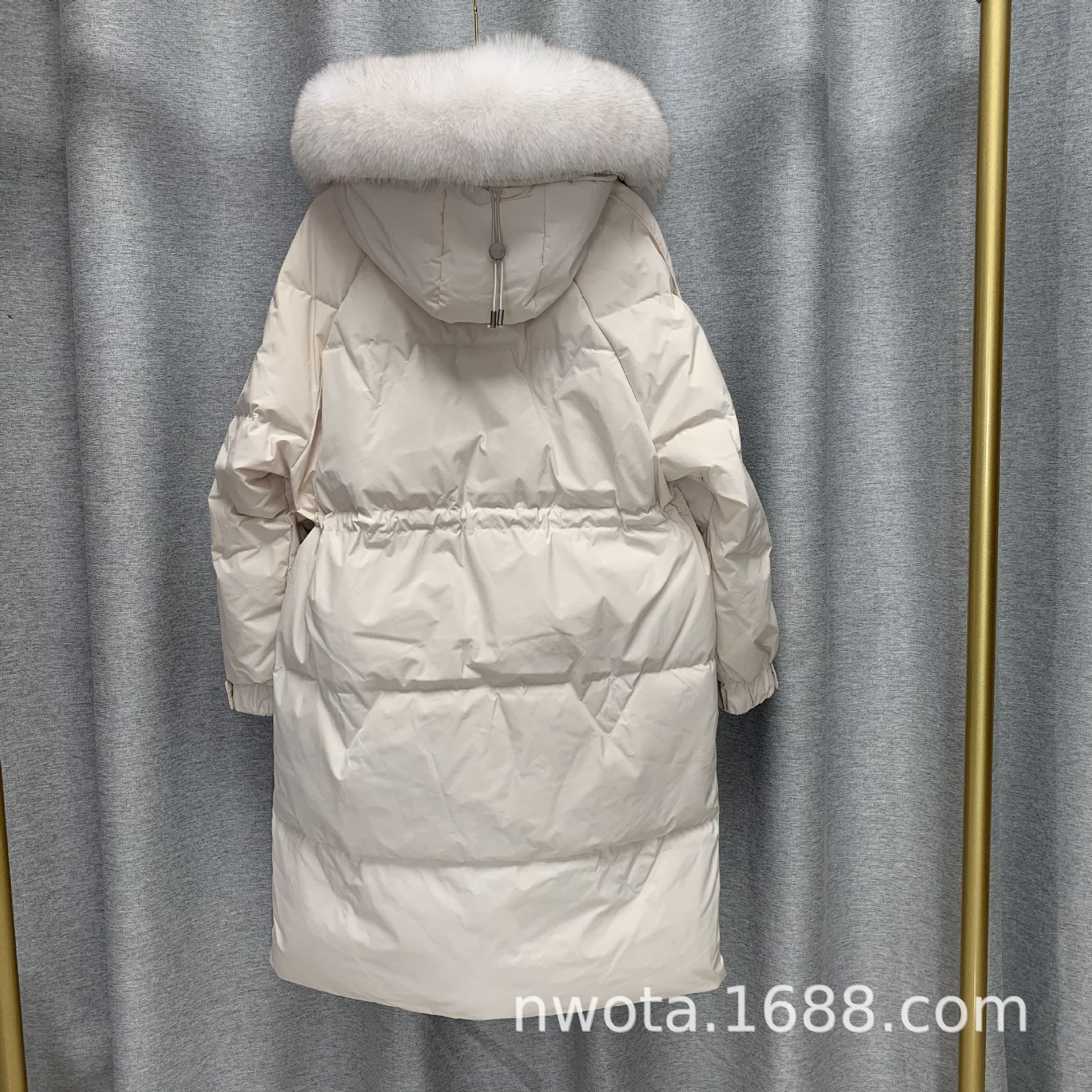 Mid-length goose down jacket for women 2022 new style Korean version knee-length thickened slimming drawstring fashionable warm coat trend pic 14