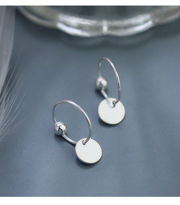 Ganjia Tongti S925 pure silver simple round piece earrings, elegant matte ear buckles, fashionable Hong Kong-style internet-famous ear rings pic 21