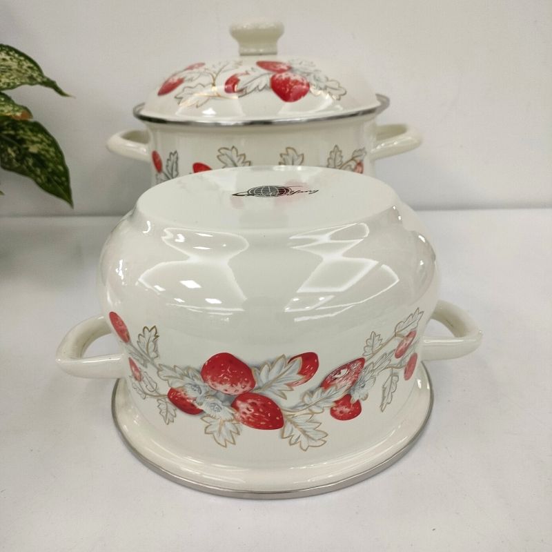 811D three-piece set, thickened and raised anti-overflow enamel pot, 20-24cm soup pot pic 3