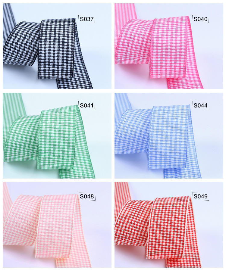 Dingxin Woven tape Double Bread Edge Thousand bird checkered colorful ribbon DIY Handmade bow hair accessory gift packaging ribbon pic 18