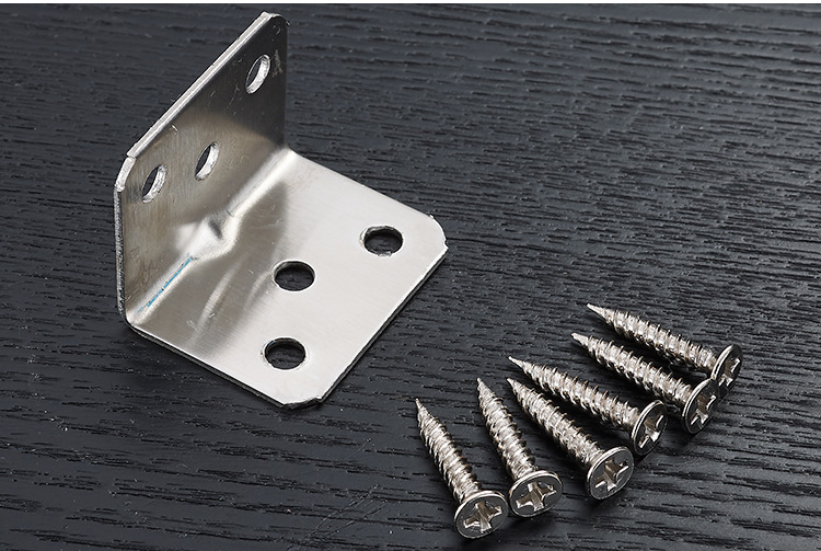 Wholesale of stainless steel right-angle brackets for hardware accessories, furniture fasteners, and stainless steel L-shaped Angle brackets pic 7