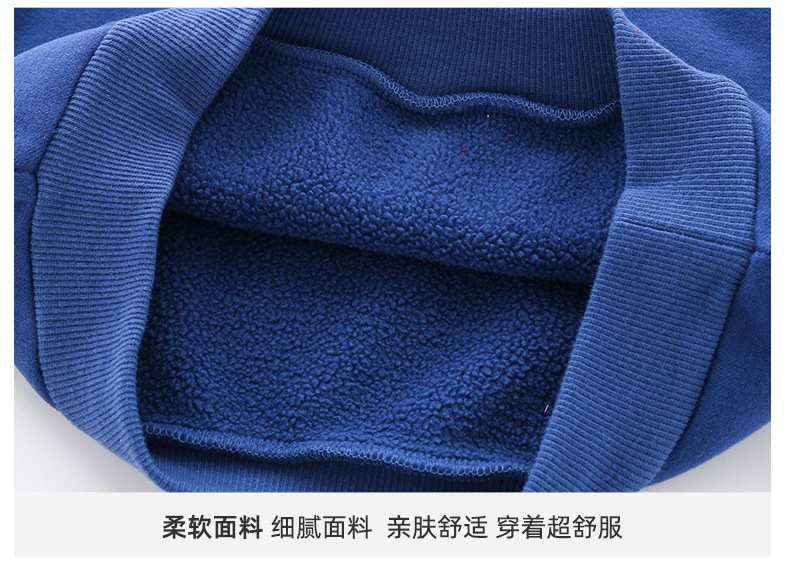 男童加绒卫衣2021新款儿童连帽上衣秋冬洋气小童宝宝加厚套头帽衫详情12