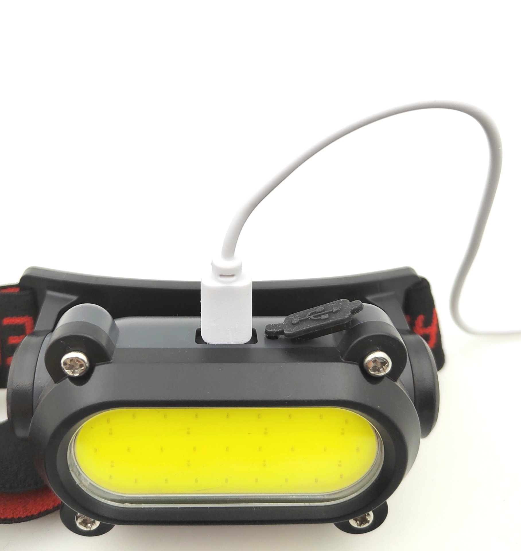 Cross-border bestseller COB+LED dual-light source lamp, USB charging red and white light charging headlamp, night running and fishing headlamp pic 17