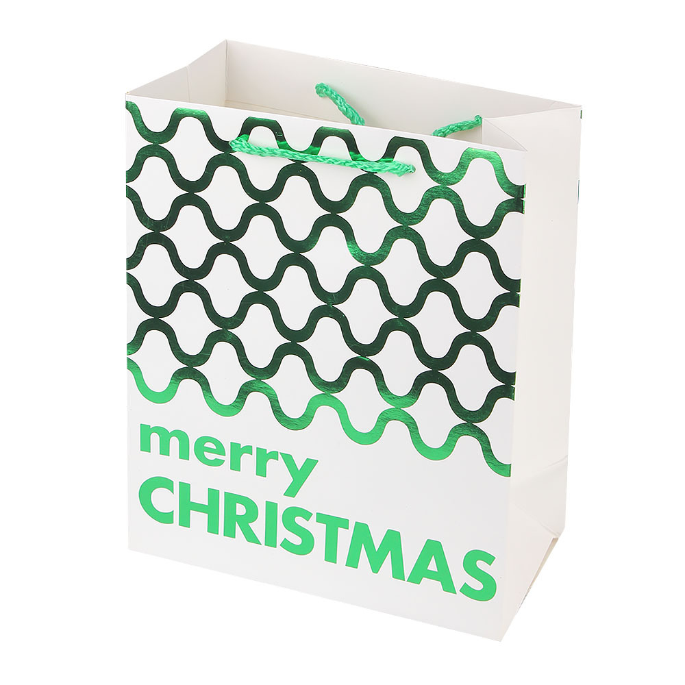 Navidad alto grado hot stamping bolsa de regalo nochebuena tarjeta blanca europea y americana bolsa de papel bolsa de regalo en stock al por mayor pic 9