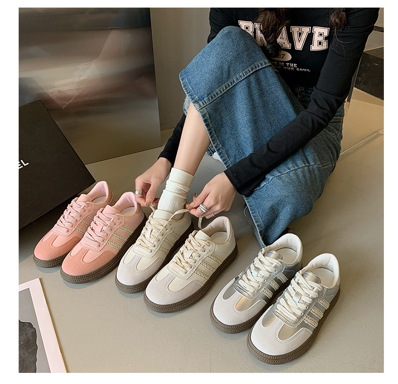 银色圆头德训鞋女款2024年秋季新款复古阿甘鞋软底轻便运动休闲鞋详情11