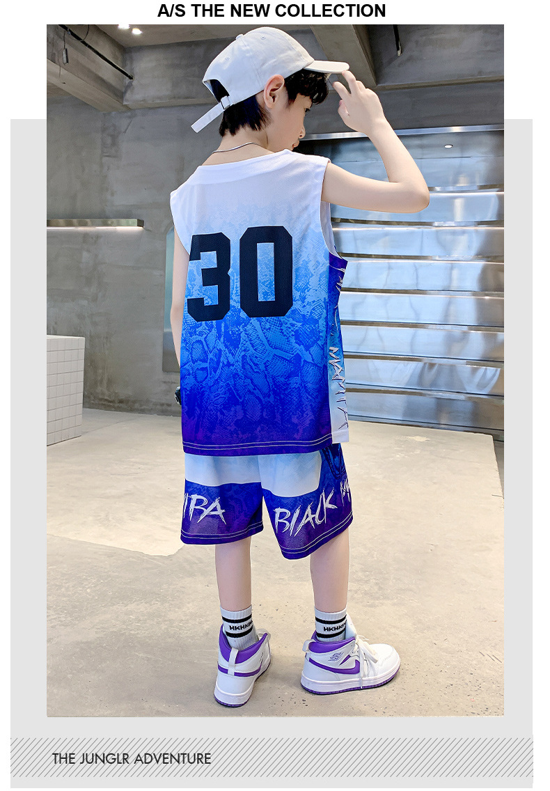 儿童装男童夏装男童篮球服网眼速干套装夏季中大童运动演出服装详情10