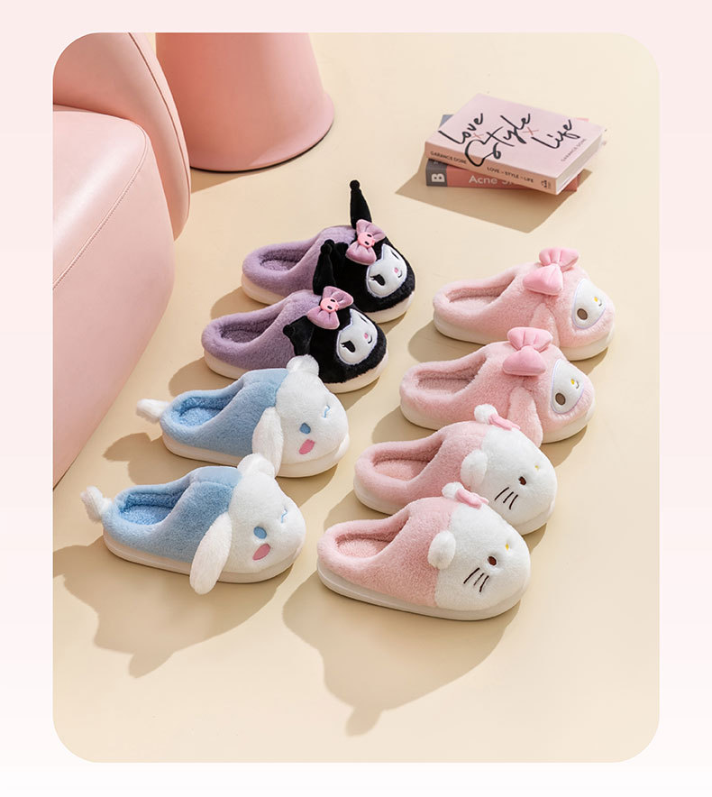 三丽鸥拖鞋美乐蒂玉桂狗HelloKitty库洛米棉拖棉鞋家居保暖秋冬女详情2