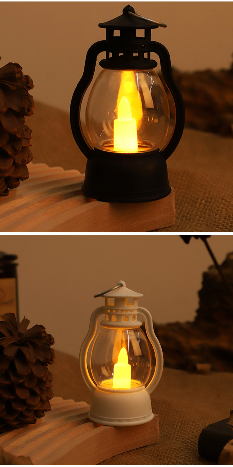 欧洲圣诞节小提灯电子蜡烛灯 LED圆形灯跨境新品装饰摆设礼品风灯详情4