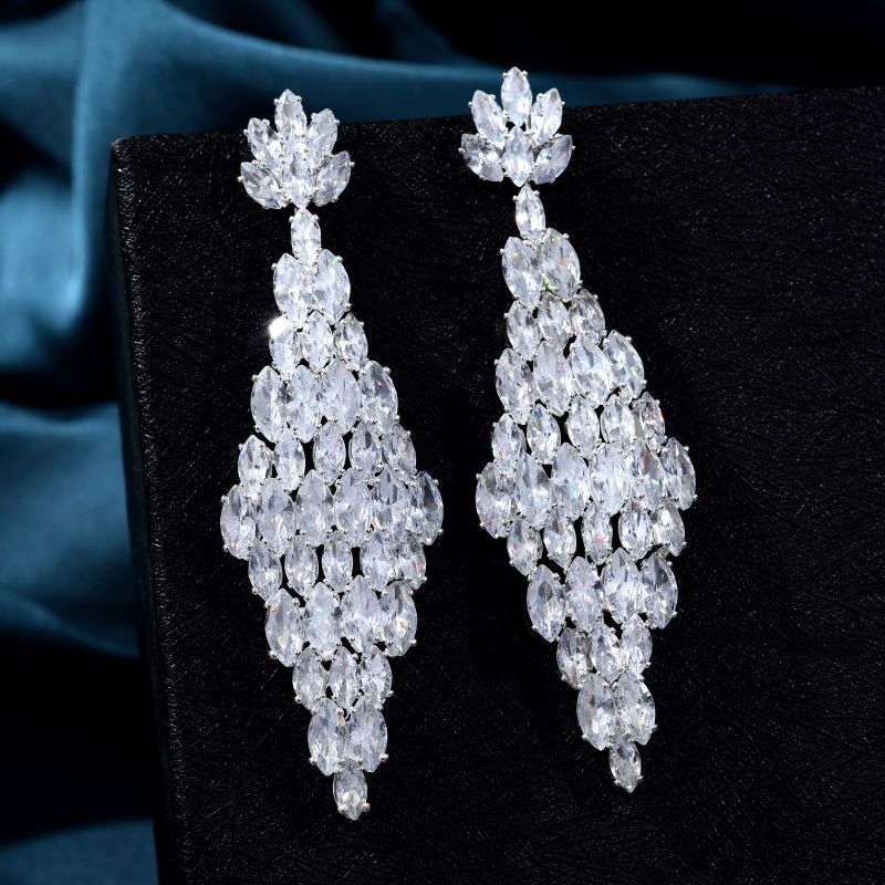 新款轻奢大气高级锆石耳饰宴会礼服搭配气质耳坠详情9