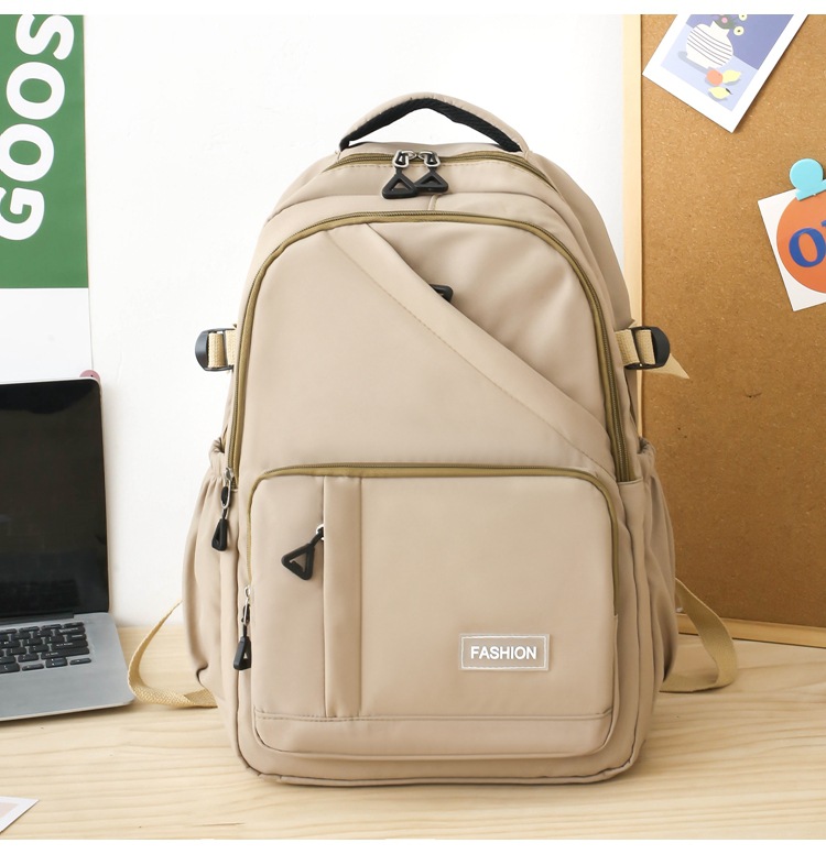 纯色学生书包女批发轻便大容量中大学生双肩包女3-6年级校园背包详情10