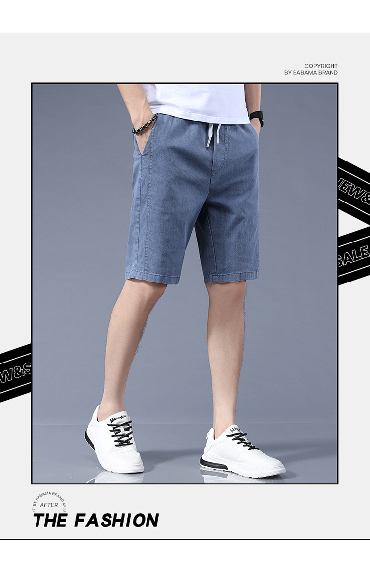 男士短裤夏季薄款宽松直筒五分裤抽绳松紧腰外穿运动休闲裤子男款详情3