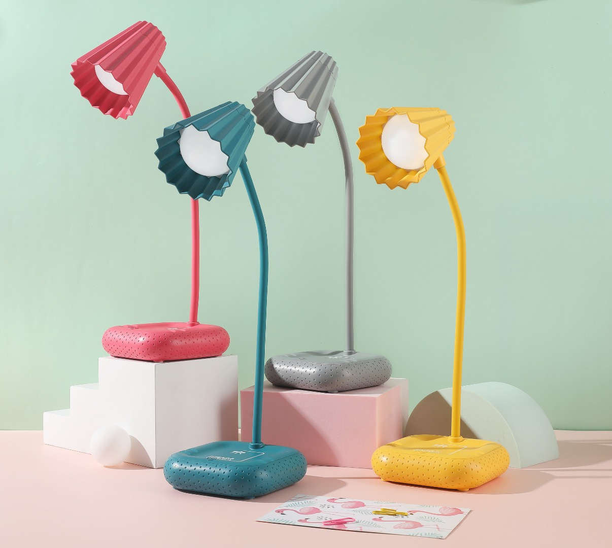 Ice cream led charging eye-protecting lamp, mobile phone stand, desk lamp, desk for study, student dormitory, dual-purpose charging and plugging, reading, bedroom bedside lamp, touch multi-color desk lamp pic 2