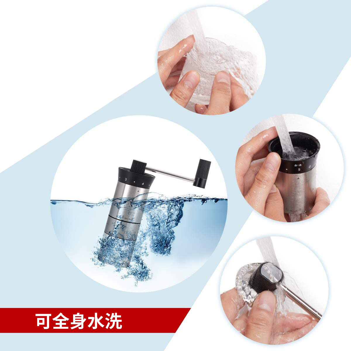 Stainless steel coffee grinder detachable portable grinder ceramic grinding core 191002 pic 6