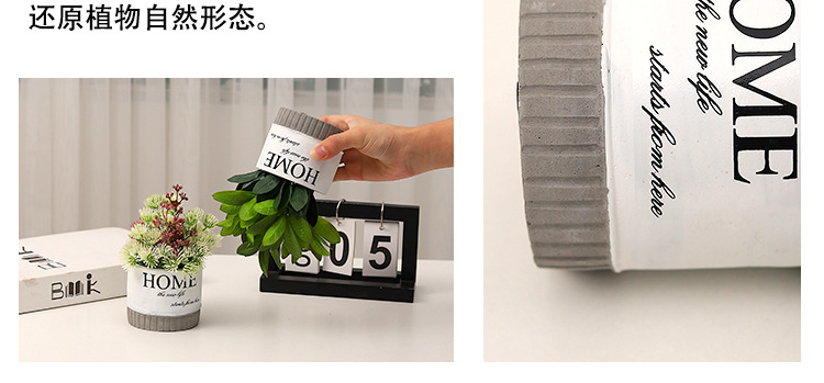 Nordic-style creative small clear cement POTS, artificial plant potted plants, office desk atmosphere decoration and arrangement pic 20