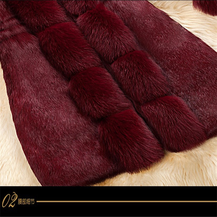 Wholesale of mid-length Haining new large-sized fox fur collar coats imitating rabbit fur for women in 2021 pic 10