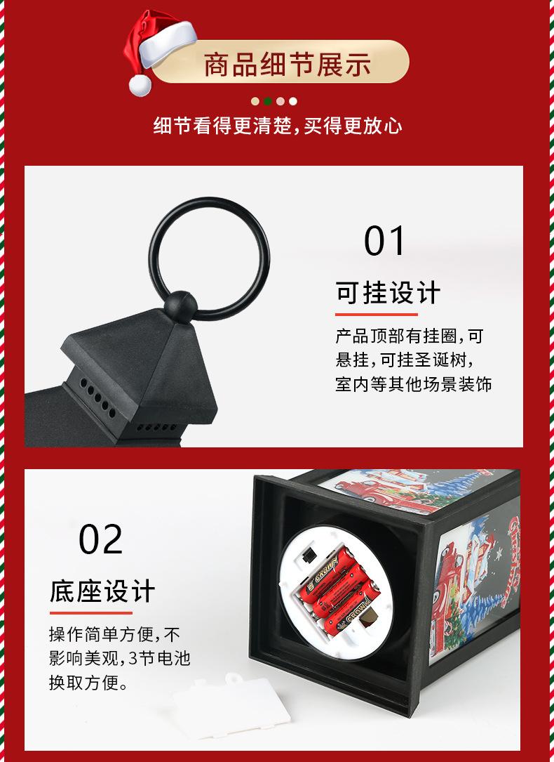Wholesale of new Christmas wind lantern ornaments and small wind lantern pendants for Christmas arches pic 6