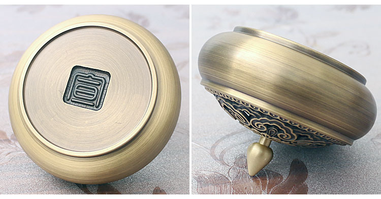 三足铜香炉纯铜沉檀香炉家用茶道香薰炉仿古盘香炉禅意熏香炉详情28