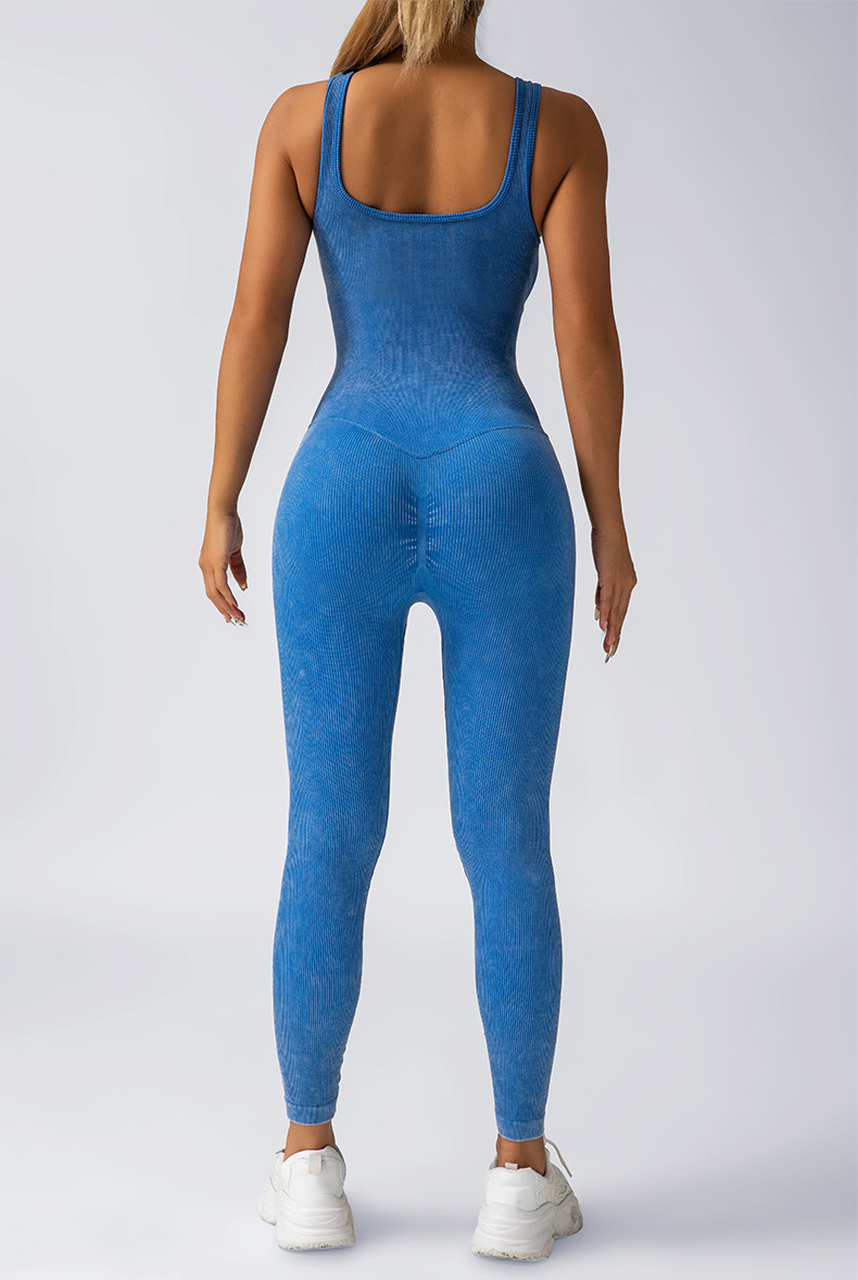 欧美跨境连体瑜伽服吊带美背一体式提臀女螺纹健身运动长裤文胸女详情6