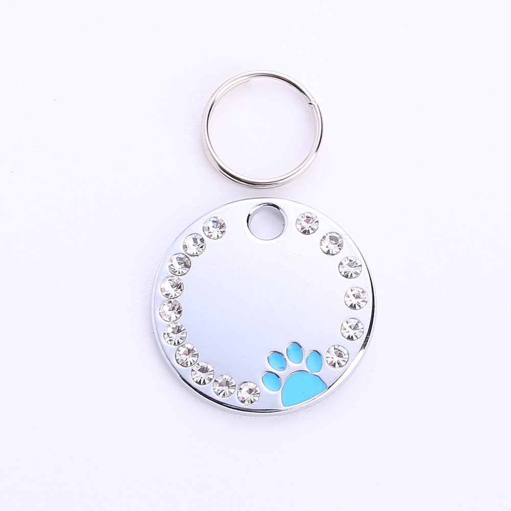 Pet accessories: Multi-color oil drip, foot print, pet dog tag, outdoor anti-loss engraved with diamond cat necklace pendant pic 21