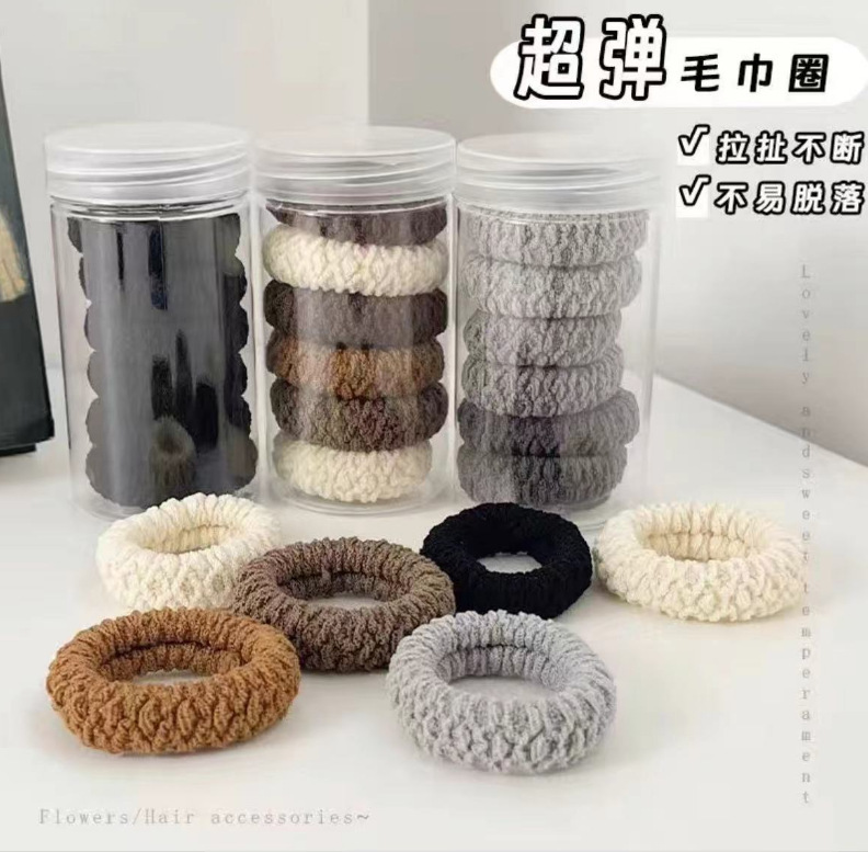 ins毛巾圈女高弹力无痕发圈新款耐用高马尾头绳丸子头发绳发饰批详情1