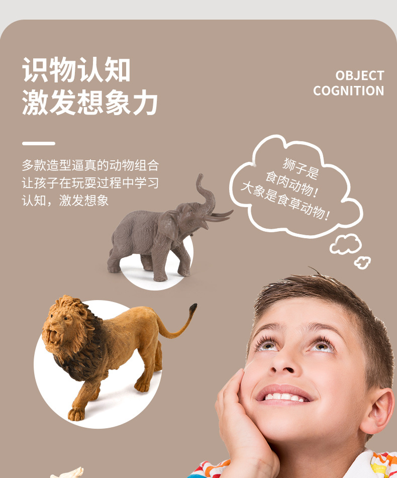 外贸专供 仿真动物模型套装恐龙玩具大象狮子老虎长颈鹿边贸批发详情11