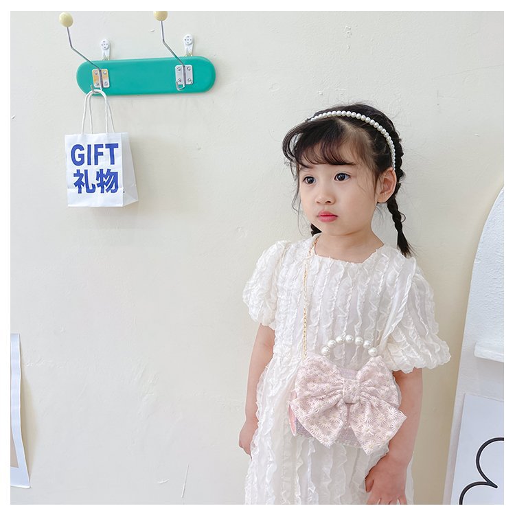 可爱女童斜挎包小香风时尚儿童手提斜背包包公主淑女珍珠包单肩包详情13