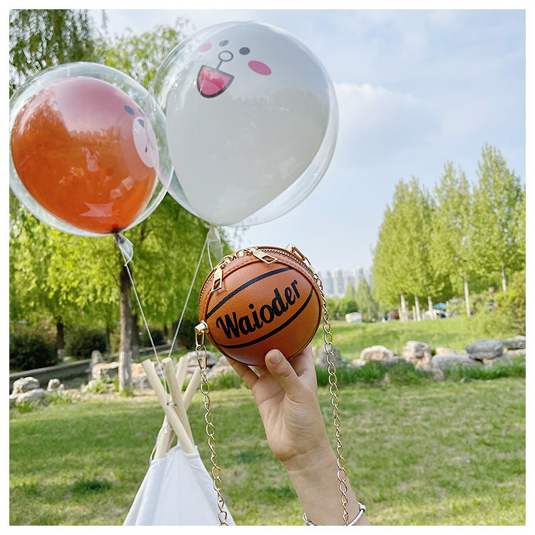 儿童包包新款蓝球零钱小包时尚女童迷你链条单肩斜挎包圆球包批发详情10