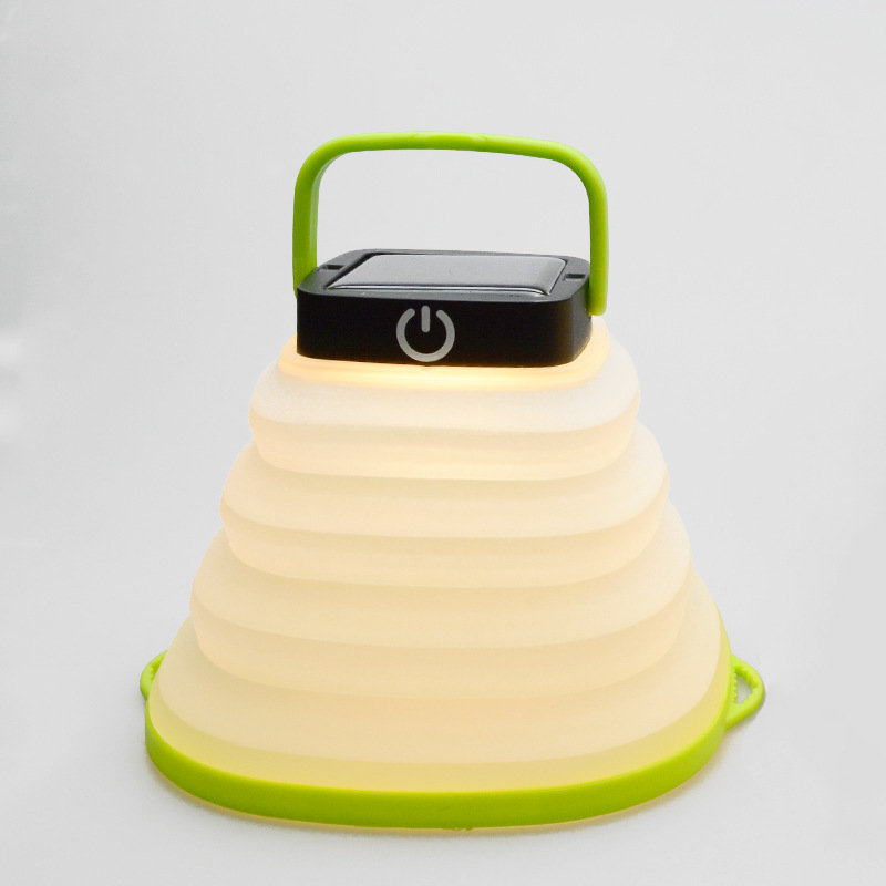 Outdoor portable USB charging foldable LED camping lamp, solar camping lamp, retractable hanging silicone tent lamp pic 10