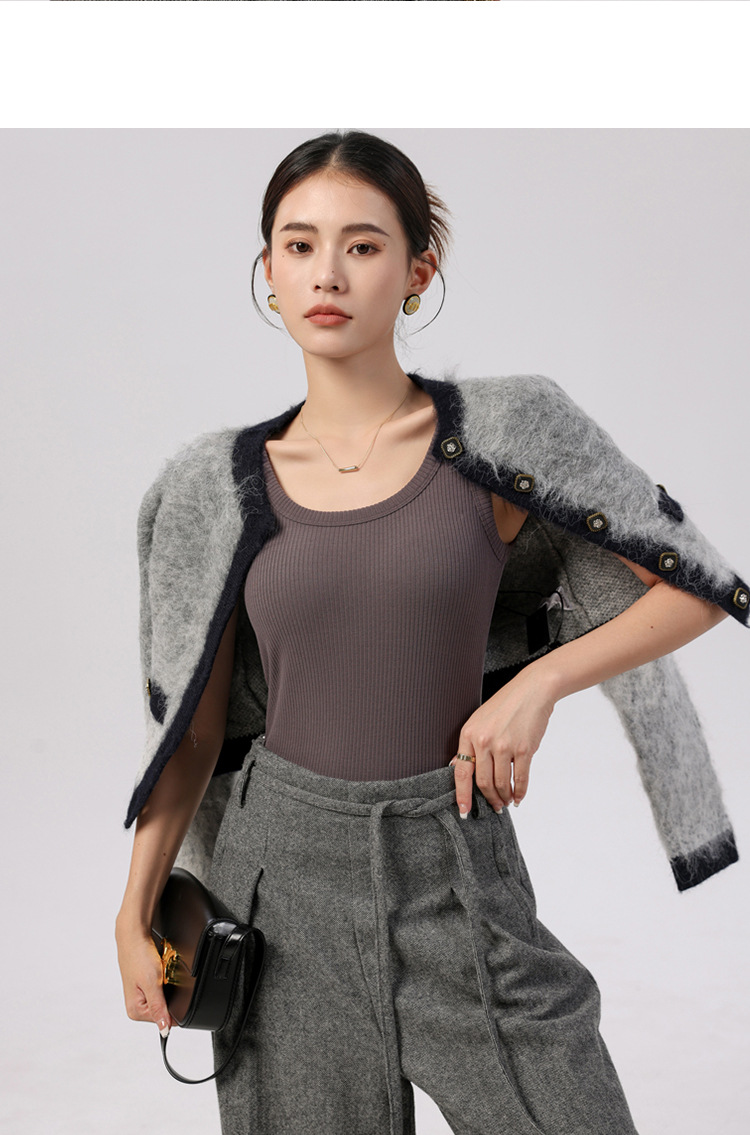 双面磨毛发热保暖吊带背心女内搭带胸垫冬季山羊绒加绒打底上衣详情11