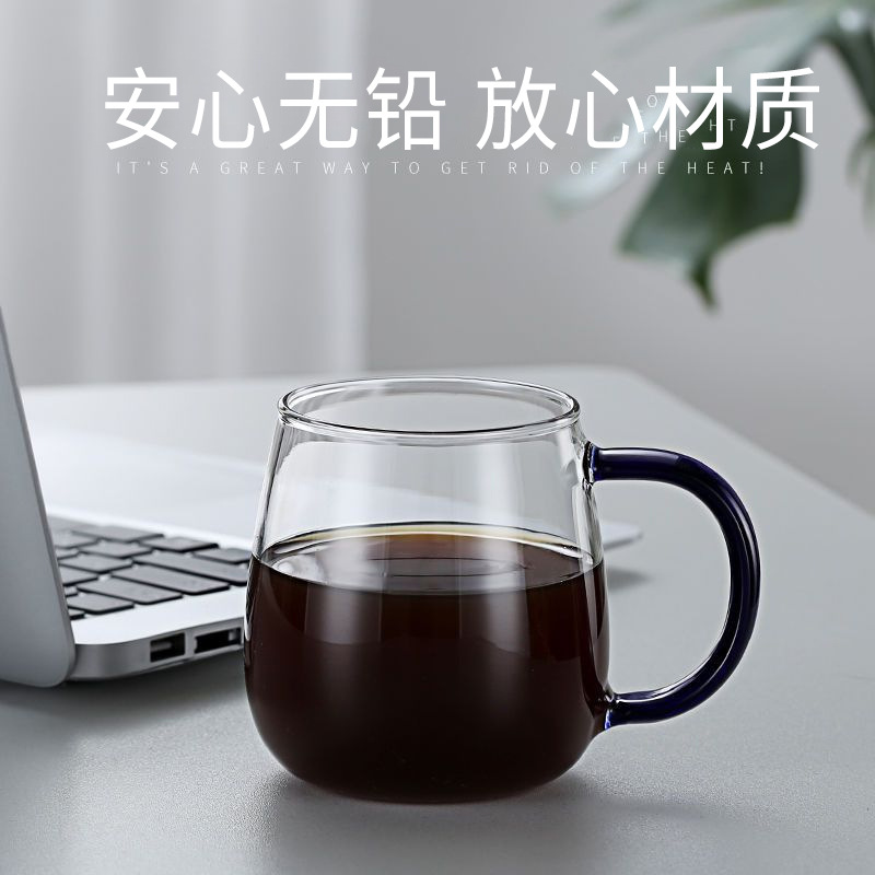 单层玻璃彩把杯 泡茶杯套装高硼硅玻璃喝水杯啤酒果汁玻璃杯详情8