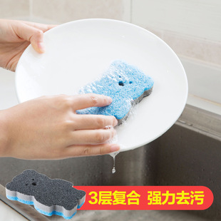 Three-layer sponge scouring pads for household cleaning, including double-sided sponge for scrubbing POTS, washing dishes, and cleaning the kitchen, are in stock from the manufacturer pic 15