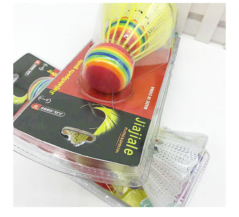 Wholesale of 3 EVA rainbow badminton balls with nylon plastic wool transparent packaging for indoor and outdoor entertainment pic 77