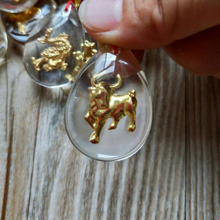 Golden zodiac pendant, crystal pendant, zodiac pendant, red string pendant, crystal necklace, jewelry pendant pic 6