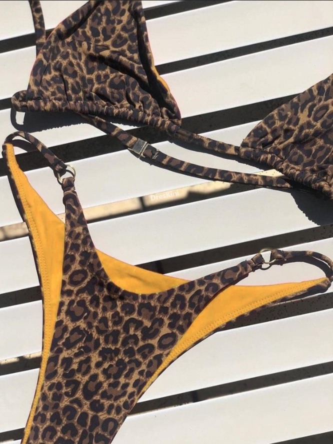 2019 Bestseller Three-point Bikini Sexy leopard Print Swimsuit Cross-border Export Exclusive Set 76211 pic 4