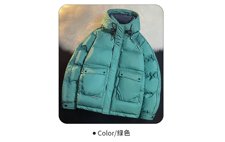 Abajo chaquetas hombre ropa de invierno nuevo cuello alto hermoso corto blanco pato abajo caliente joven tendencia tops hombre abrigos pic 9