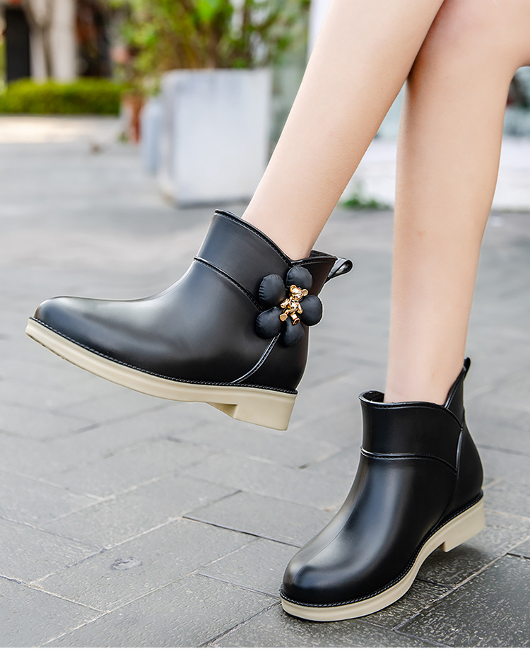 春秋日系时尚雨鞋女短筒雨靴水鞋低帮水靴防滑洗车买菜厨房鞋胶鞋详情1