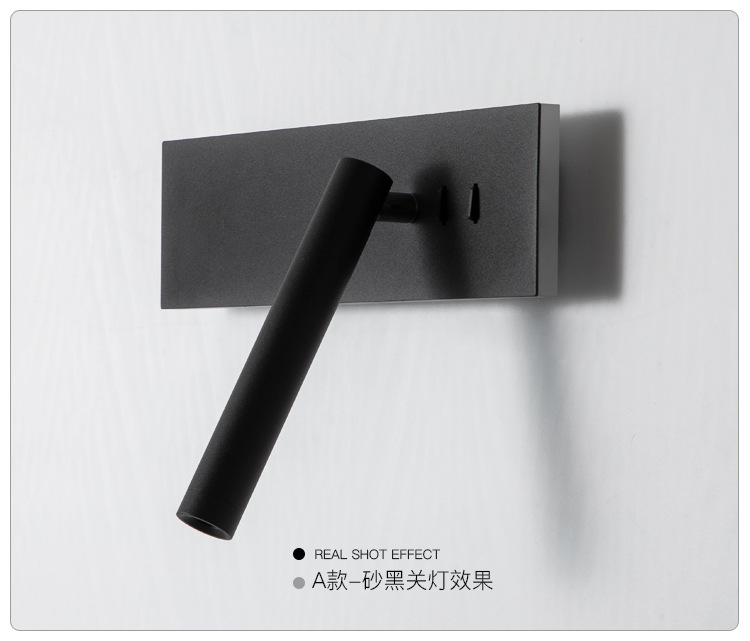 Bedside lamp, wall lamp, bedroom creative with switch, long strip rotating, minimalist reading lamp, hotel living room TV, wall lamp pic 13