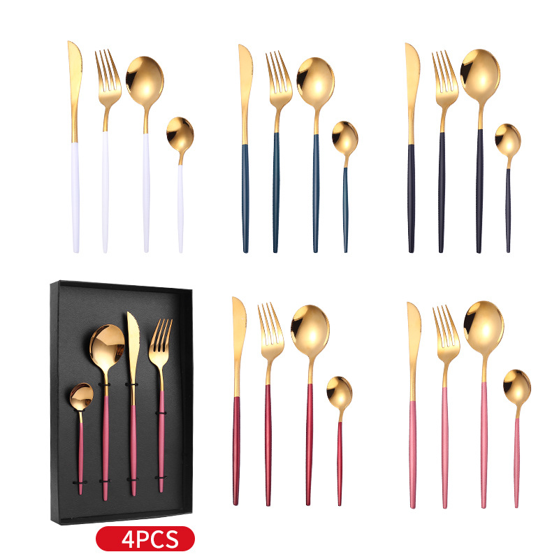 卡通不锈钢餐具勺子叉子创意陶瓷柄可爱儿童勺叉网红ins家用汤勺详情28