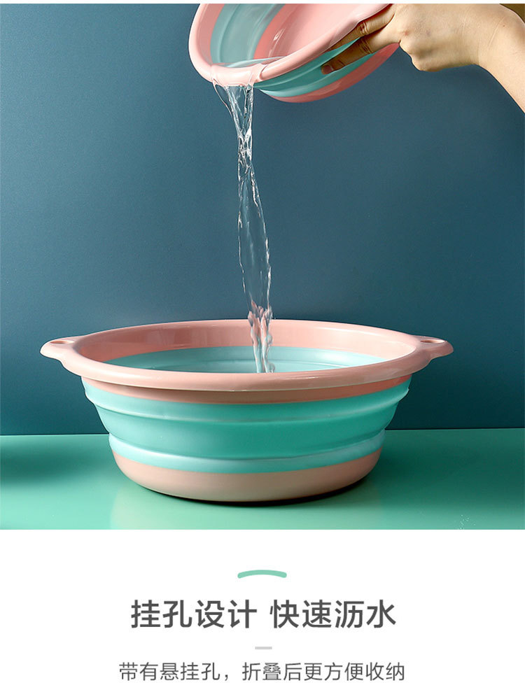 折叠脸盆塑料洗脸盆家用便携式小号旅行洗澡学生宿舍用洗脚大盆子详情10