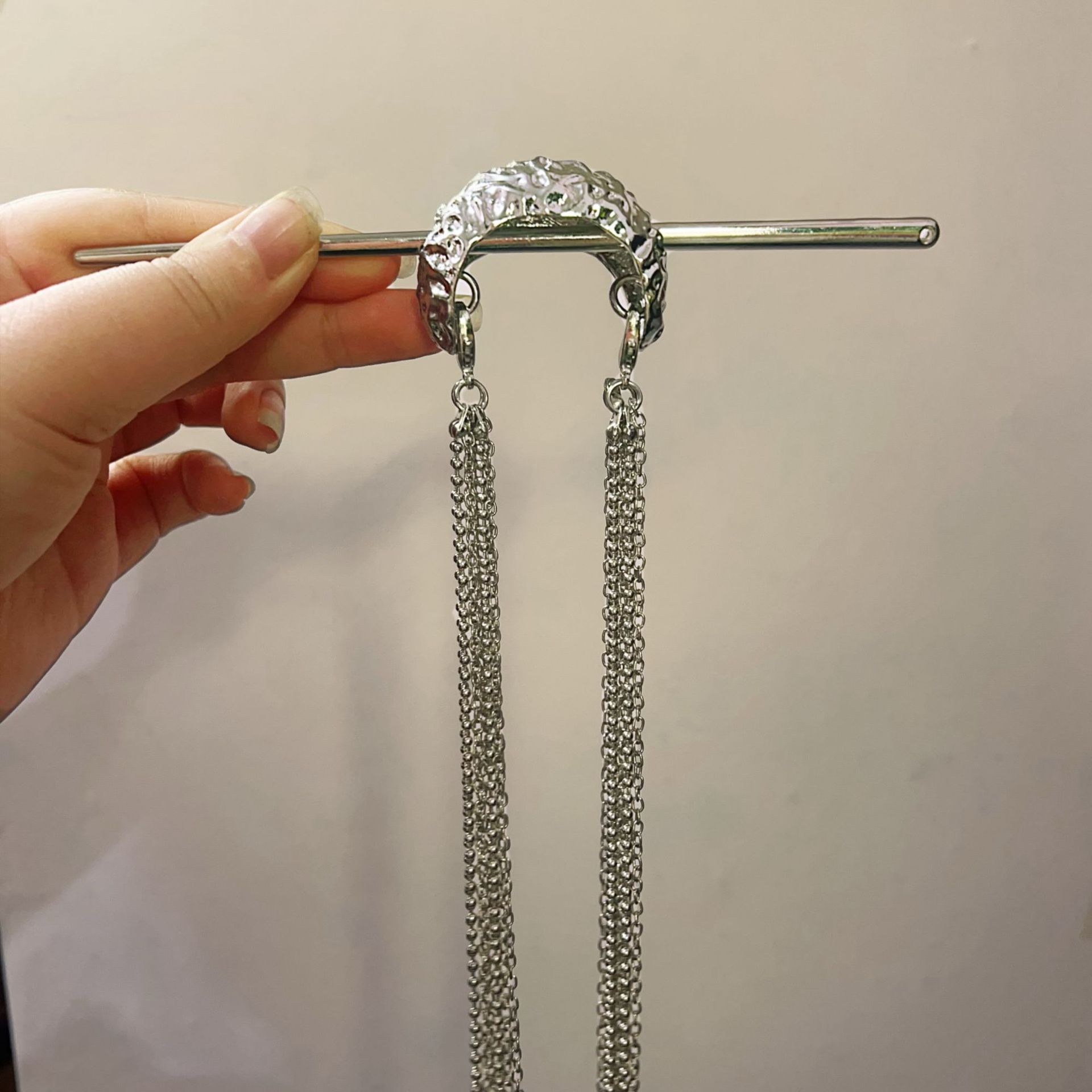 国风国潮清冷个性长流苏发簪高级感新中式马尾后脑勺簪子头饰夸张发钗批货详情7